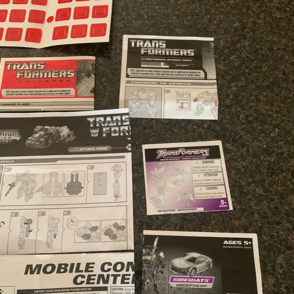 Transformers‎ Instruction Manual Lot w/ Comic Cybertron Energon Universe Vintage